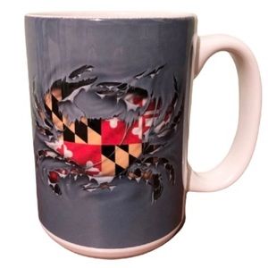 MARYLAND My MARYLAND Ripped Crab Coffee Mug Maryland Flag 15 ounces